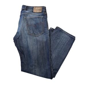 Diesel Industries Waykee Regular Straight Jeans Button Fly Mens 36x30 Dark Wash